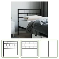 Inne meble do sypialni - The Living Store Metalowe wezgłowie - czarne - 100 cm - Wezgłowie - miniaturka - grafika 1