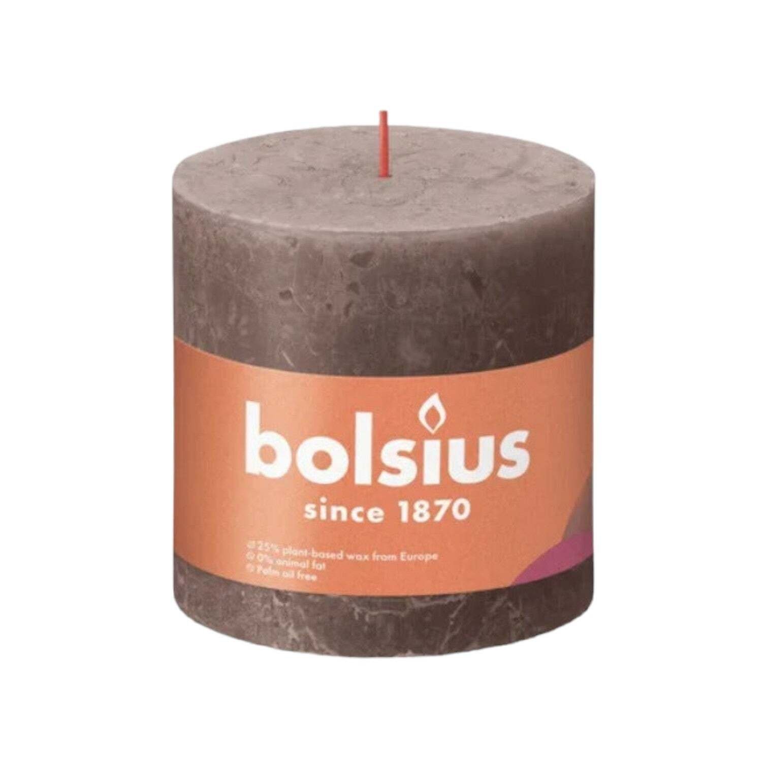 Świeca Bolsius Rustic Pillar Candle Rustic Taupe 100/100mm