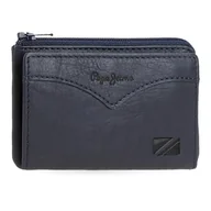 Portfele - Pepe Jeans Kurtka Portfel z uchwytem na karty Niebieski 11x7x1,5 cm Skóra by Joumma Bags, Niebieski, Talla única, Portfel na karty - miniaturka - grafika 1