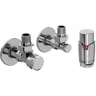 Zawory i kraniki - Mexen G00 zestaw termostatyczny kątowy z maskownicą R, chrom - W901-900-904-01 - miniaturka - grafika 1