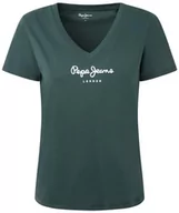 Koszulki i topy damskie - Pepe Jeans Damska koszulka Wendys z dekoltem w serek, Zielony (Regent Green), XL - miniaturka - grafika 1