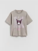 Koszulki dla dziewczynek - Reserved - T-shirt Kuromi - jasnoszary - miniaturka - grafika 1