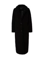 Płaszcze damskie - ONLY Damski płaszcz Onlbritt Teddy X-Long OTW, czarny, XL - miniaturka - grafika 1
