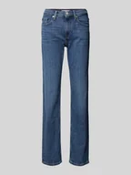 Spodnie damskie - Jeansy o kroju classic straight fit z 5 kieszeniami - miniaturka - grafika 1