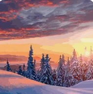 Zabawki kreatywne - Diamentowa Mozaika Zima Widok Z Górskiego Szlaku 30x40 - miniaturka - grafika 1