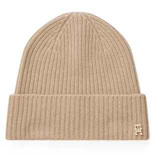 Czapka Tommy Hilfiger Th Cashmere AW0AW17772 Beżowy - Czapki damskie - miniaturka - grafika 1