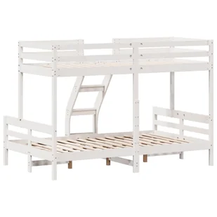Łóżko piętrowe, 80x200/120x200 cm, białe, lite drewno sosnowe Lumarko! - Łóżka dla dzieci i młodzieży - miniaturka - grafika 7