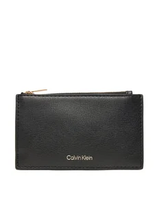 Calvin Klein Duży Portfel Damski Foil Logo Top Zip Cardcase LV04F1090G Czarny - Portfele - miniaturka - grafika 1