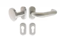 Klamki - Gałko-klamka owalna 8 mm stal nierdzewna uniwersalna krótki szyld - miniaturka - grafika 1