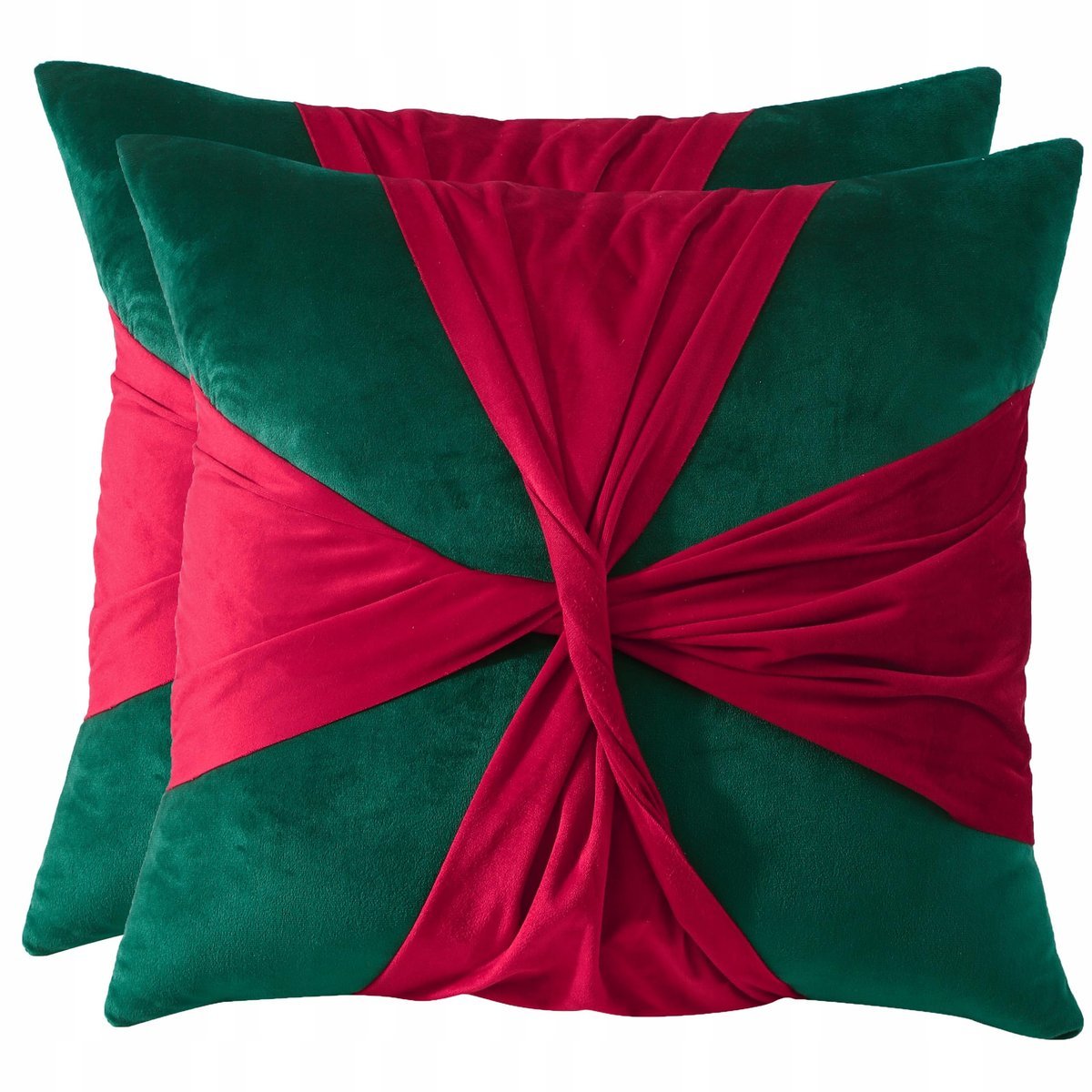 TOSLEO Zestaw 2 Poszewek Świątecznych Aksamitnych 45x45CM