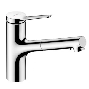 HANSGROHE 74821000 Zesis M33 Jednouchwytowa bateria kuchenna 150, metalowa wyciągana wylewka, 2jet, sBox Chrom - Baterie kuchenne - miniaturka - grafika 1