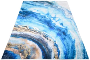 Niebiesko-złoty dywan w stylu glamour do salonu D2-C97 - Dywany - miniaturka - grafika 1