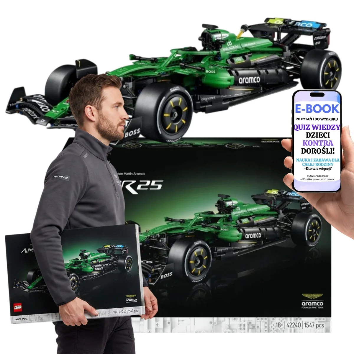 LEGO 42240 Technic Bolid F1 Aston Martin Aramco AMR25 Skala 1:8 Prezent Dla Dorosłego