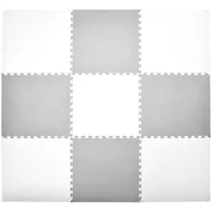Maty piankowe - Humbi Duża Mata edukacyjna Grube Puzzle piankowe 180 x 180 x 1 cm XXL 9 sztuk 62 x 62 x 1 cm Kolor biały i szary biało-szary - miniaturka - grafika 1
