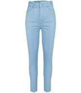 Spodnie damskie - Wygodne elastyczne spodnie JEANSY SKINNY FIT kolorowe Eleganckie ROSE-34 - miniaturka - grafika 1