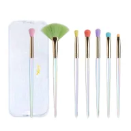 Pędzle do makijażu - JESSUP Colorful Makeup zestaw siedmiu pędzli do makijażu oka w kosmetyczce T318 - miniaturka - grafika 1