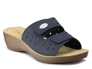 Klapki damskie na koturnie Inblu GL-52 medyczne beżowe na rzepy-37 - Klapki i japonki damskie - miniaturka - grafika 1