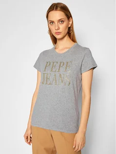 Koszulki i topy damskie - Pepe Jeans T-Shirt Lucila PL504655 Szary Regular Fit - grafika 1