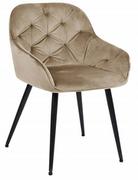 Krzesła - ExitoDesign Krzesło tapicerowane Loren velvet beżowy EXUDC9051G73 - miniaturka - grafika 1