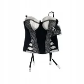 Bielizna nocna - Erotyczna bielizna damska gorset i pończochy L/XL - miniaturka - grafika 1