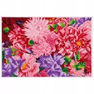 Zabawki kreatywne - Mozaika wyszywanie HAFT DIAMENTOWY 40 x60cm KWIATY - miniaturka - grafika 1