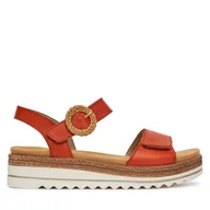 Sandały damskie - Sandały Remonte D0Q52-39 Pomarańczowy - miniaturka - grafika 1