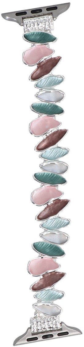 GlacierX bransoleta do smartwatcha Gleam Flake Stretch Bracelet Mint Candy do Apple Watch 38/40/41mm Srebrno-miętowa