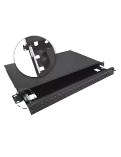 Przełącznica światłowodowa teleskopowa 24xSC simplex / 24xLC duplex 19&quot; 1U z akcesoriami montażowymi (dławiki, opaski) - Kable światłowodowe - miniaturka - grafika 1