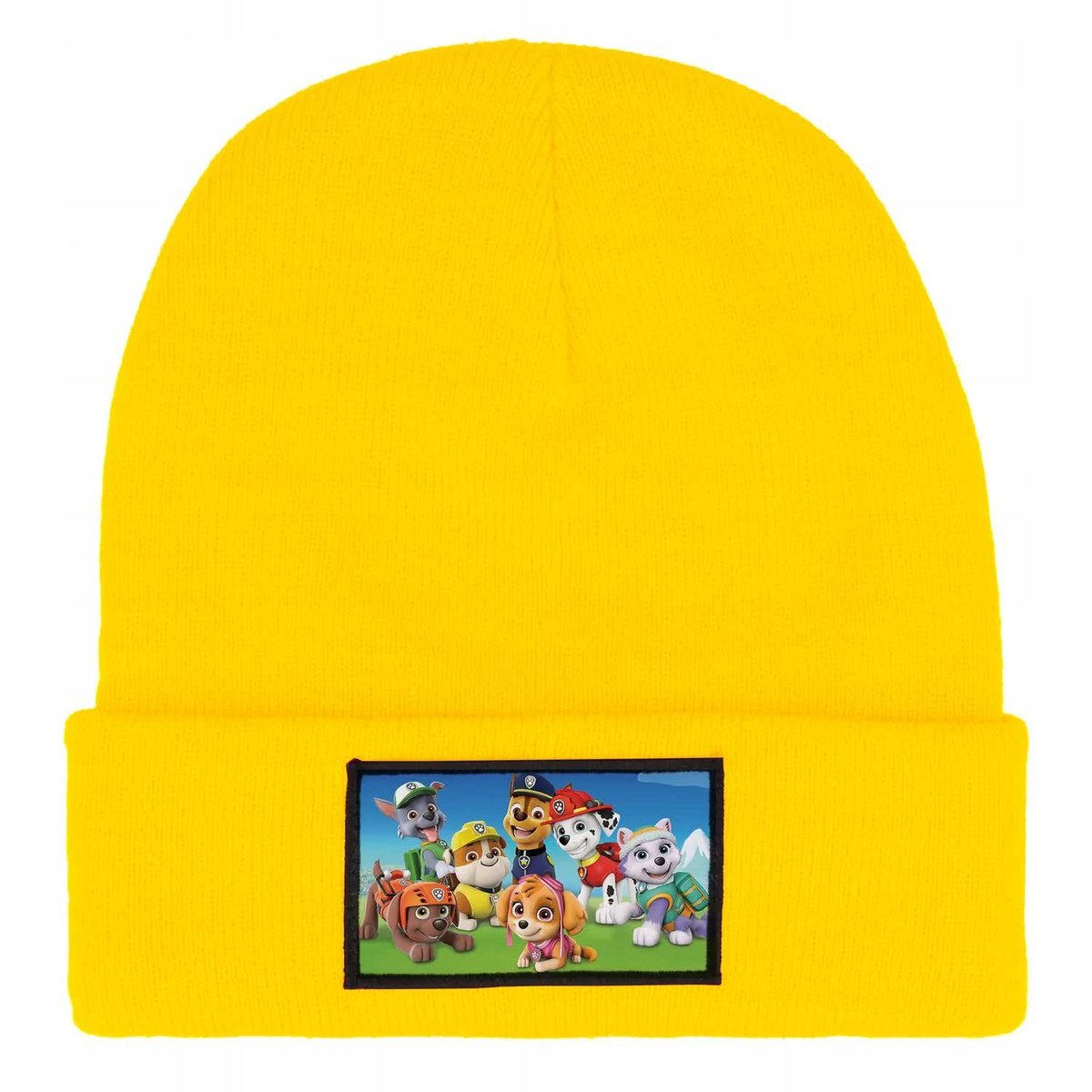 CZAPKA ZIMOWA CIEPŁA ŻÓŁTA DZIECIĘCA Z MOTYWEM MARSHALL WIELE WZORÓW