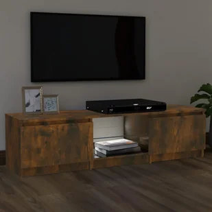 Lumarko Szafka pod TV, z LED, przydymiony dąb, 140 x 40 x 35,5 cm - Szafki RTV - miniaturka - grafika 6