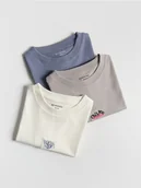Koszulki dla chłopców - Reserved - Bawełniany t-shirt 3 pack - beżowy - miniaturka - grafika 1