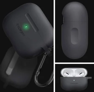 Etui silikonowe Spigen Fit case do Apple Airpods Pro Charcoal - Akcesoria do słuchawek - miniaturka - grafika 3