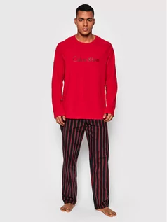 Piżamy męskie - Piżama 000NM1590E Czerwony Regular Fit - Calvin Klein Underwear - grafika 1