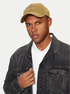 Calvin Klein Czapka z daszkiem Mono Logo Print Cap K50K512140 Brązowy - Czapki i chusty sportowe męskie - miniaturka - grafika 1