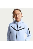 Bluzy dla dziewczynek - Dziewczęca rozpinana bluza zkapturem Nike Tech Fleece - Szary - miniaturka - grafika 1