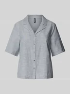 Bluzki damskie - Bluzka koszulowa o kroju regular fit z mieszanki bawełny i lnu model ‘PIA’ - miniaturka - grafika 1