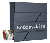 Skrzynki na listy - Skrzynka na listy TOVE antracyt z napisem - miniaturka - grafika 1