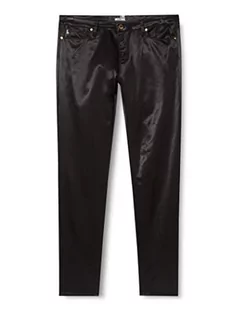 Spodnie damskie - Love Moschino Damskie spodnie skinny Five Pocket z logo Tab On Back Belt Jeans, czarny, 34 - grafika 1