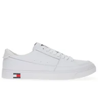 Buty sportowe męskie - Buty Tommy Jeans Vulcanized Essential EM0EM01398-YBS - białe - miniaturka - grafika 1