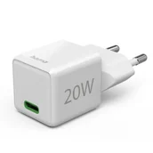 Ładowarki do telefonów - Ładowarka sieciowa HAMA Supermini Power Delivery (PD)/Qualcomm 2.0/3.0 20W Biały - miniaturka - grafika 1