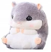 Koce i narzuty dla dzieci - SMUKEE Maskotka koc 2w1 SZARY CHOMIK przytulanka z kocykiem 100 x 150 cm - miniaturka - grafika 1