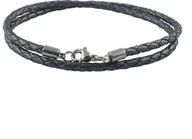Naszyjniki męskie - König Design skórzany naszyjnik skórzany pasek skórzana bransoletka 6 mm męski naszyjnik 17 cm - 100 cm pleciony, długość:50 centymetrów, kolor:Graphite Grey - miniaturka - grafika 1