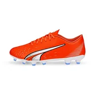 Piłka nożna - PUMA Męskie buty piłkarskie Ultra Play Fg/Ag, Ultra pomarańczowy Puma biały niebieski błyszczący, 43 EU - miniaturka - grafika 1