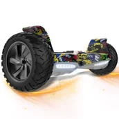 Deskorolki elektryczne - RCB Hoverboard w rozmiarze calowym, samobalansujący się elektryczny skuter, sterowanie aplikacją, głośnik Bluetooth i światła LED, prezent dla dzieci. Purple - miniaturka - grafika 1