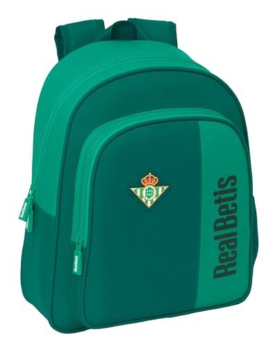 Safta REAL BETIS BALOMPIÉ plecak dziecięcy, idealny dla dzieci w różnym wieku, wygodny i wszechstronny, jakość i wytrzymałość, 28 x 10 x 34 mm, Woda zielona, M, Casual