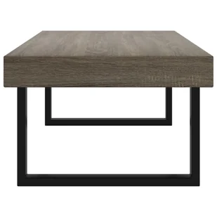 Lumarko Stolik kawowy, szaro-czarny, 120x60x40 cm, MDF i żelazo - Ławy i stoliki kawowe - miniaturka - grafika 5
