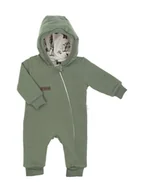 Pajacyki dla niemowląt - Chłopięcy pajac dresowy z podszewką las kremowy Nicol - miniaturka - grafika 1