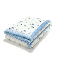 Koce i narzuty dla dzieci - LA MILLOU CIEPŁY KOC MINKY- XL - PUFFIN - WIND BLUE - miniaturka - grafika 1