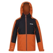 Kurtki i płaszcze dla chłopców - Regatta Beamz III kurtka przeciwdeszczowa dla dzieci Burnt Copper/czarna - miniaturka - grafika 1