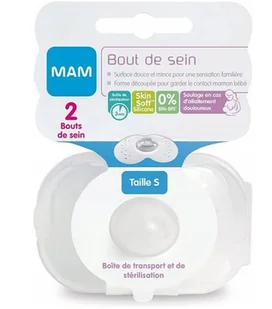 MAM NAKŁADKI OSŁONKI DO KARMIENIA PIERSIĄ x2 ROZMIAR S MAM - Akcesoria do karmienia - miniaturka - grafika 1